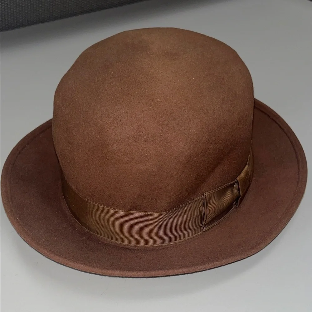 Banana Republic Chestnut 100% Wool Bolo hat with ribbon